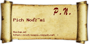 Pich Noémi névjegykártya